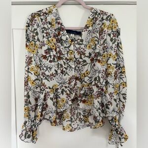 Floral V-Neck Women's Top